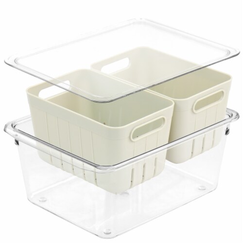 Martha Stewart 4 Piece Mini Basket Fresh Keeper Container Set Perspective: back