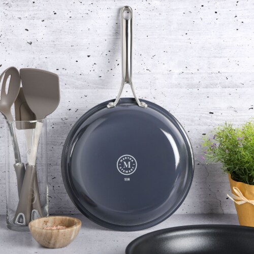 Martha Stewart Dark Gray Nonstick Aluminum Frying Pan Perspective: back