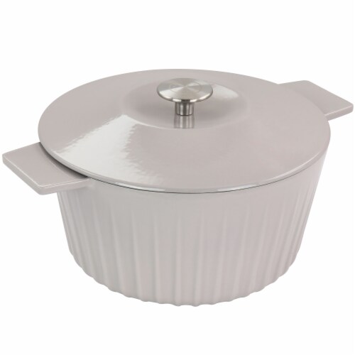 Martha Stewart Round Gray Casserole Dish Perspective: back