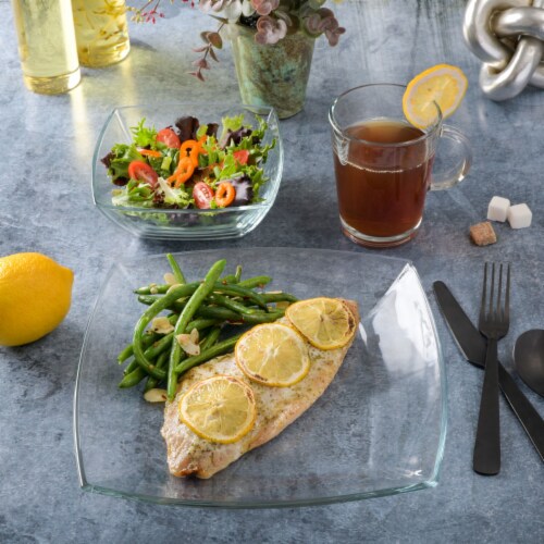 Mainstays 12-Piece Square Clear Glass Dinnerware Set