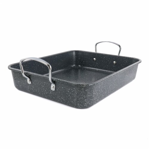 Kenmore 16.5 Inch Large Carbon Steel Roaster With Rack Perspective: back