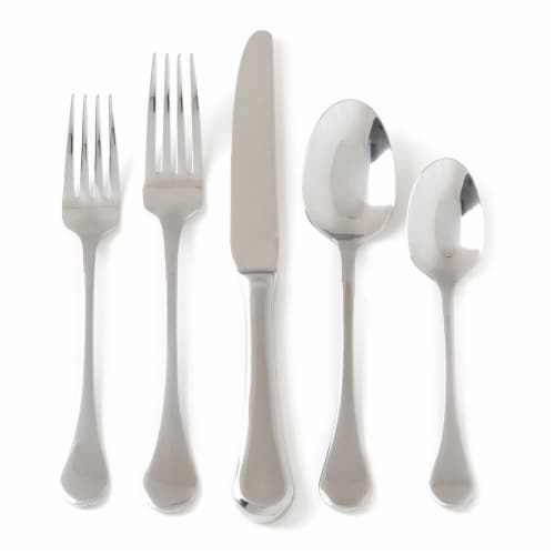 Gibson Home Manchester Classic Stainless Steel Flatware Silverware Set, 20 Piece Perspective: back