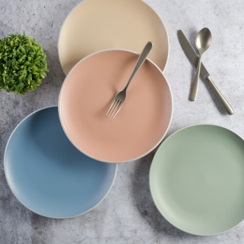 Spice by Tia Mowry Creamy Tahini 4 Piece Dinner Plate Set Perspective: back