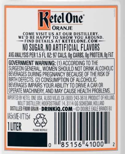 Ketel One Flavored Vodka Oranje Perspective: back