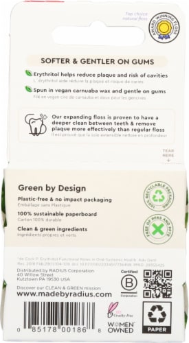 Radius Vegan Natural Mint Floss with Xylitol Perspective: back