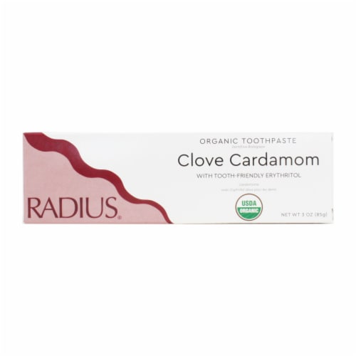 Radius Organic Clove Cardamom Gel Toothpaste Perspective: back