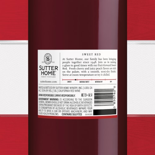 Sutter Home® Sweet California Red Wine Perspective: back