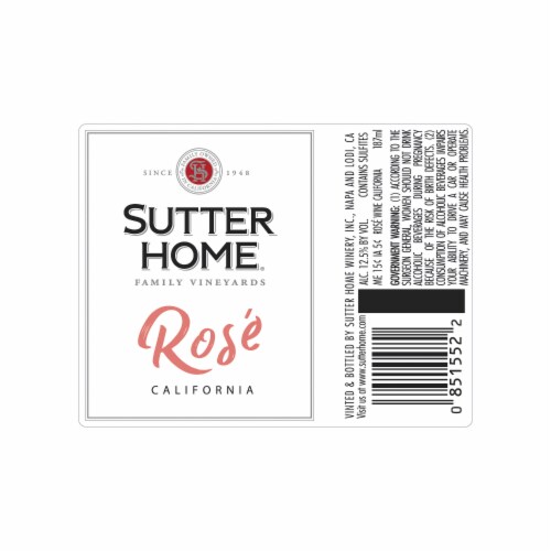 Sutter Home® Rose Wine Perspective: back