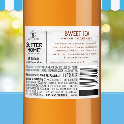 Sutter Home Sweet Tea Wine Ready to Drink Cocktail Perspective: back