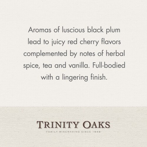 Trinity Oaks Merlot California Red Wine 750 ml Perspective: back