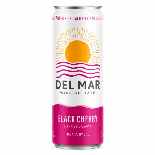 Del Mar Low Calorie Black Cherry Wine Hard Seltzer Perspective: back