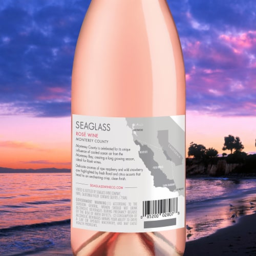 SEAGLASS Rose Monterey County California Pink Wine 750 ml Perspective: back