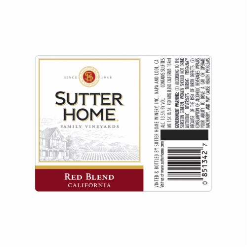 Sutter Home Red Blend Red Wine Bottles Perspective: back