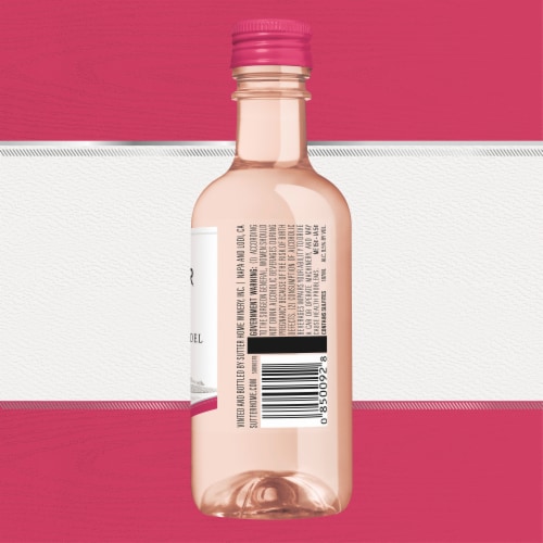 Sutter Home White Zinfandel California Pink Wine 4 bottles/ 187 ml Perspective: back