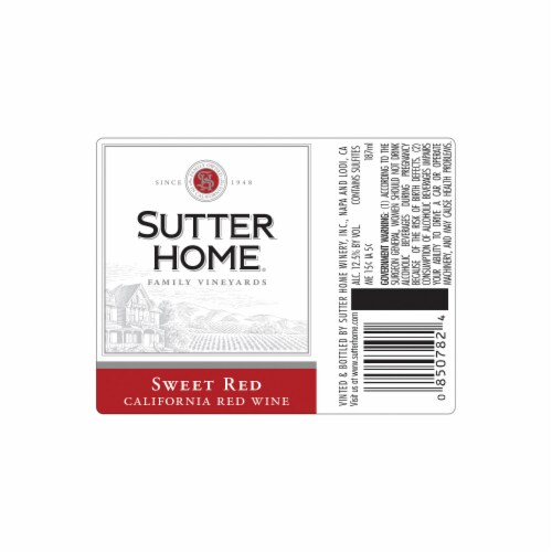 Sutter Home Sweet California Red Wine 4 bottles/ 187 ml Perspective: back