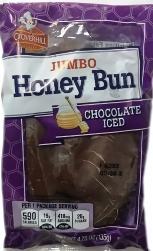 Cloverhill Jumbo Honey Bun Chocolate Iced - 4.75oz Multi Pack (12 Pack) Perspective: back