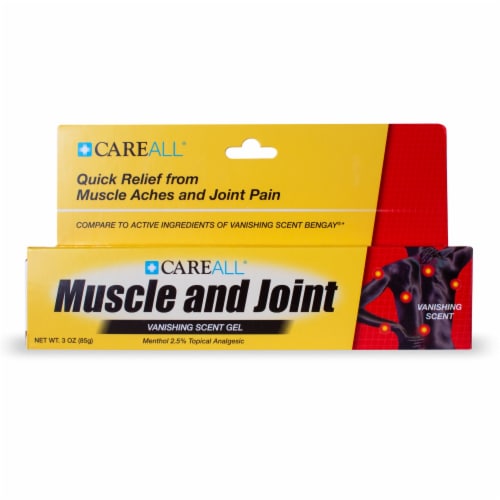 CareAll Muscle and Joint Pain Relief Menthol Topical Gel 3 oz. Tube 2.5% Strength Perspective: back