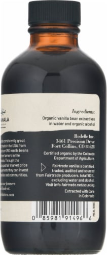 Rodelle Fair Trade Organic Madagascar Bourbon Vanilla Extract Perspective: back