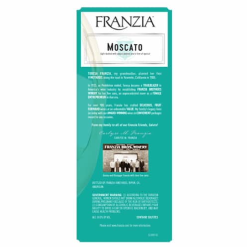 Franzia Moscato Box White Wine Perspective: back