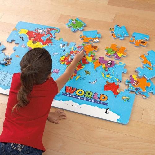Educational Insights® World Foam Map Puzzle Perspective: back