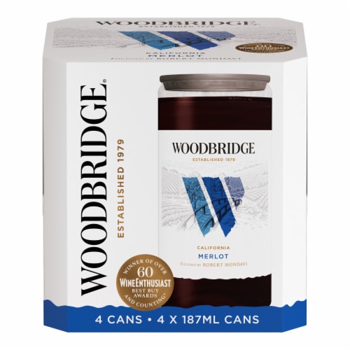 Woodbridge Merlot Red Wine Cans Perspective: back