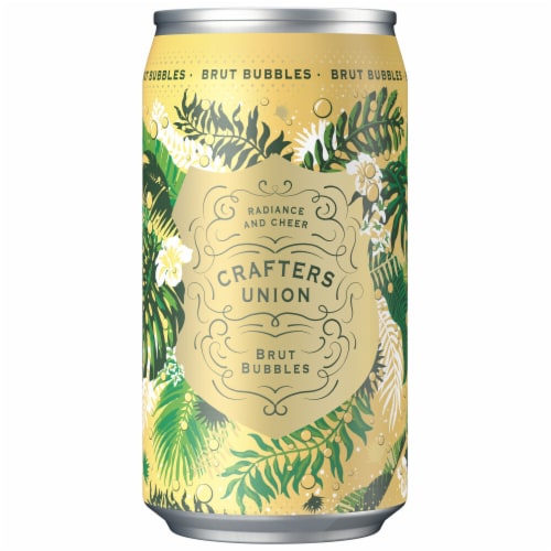 Crafters Union Bubbles Brut White Wine Can Perspective: back