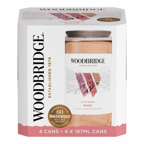 Woodbridge Rose Wine Cans Perspective: back