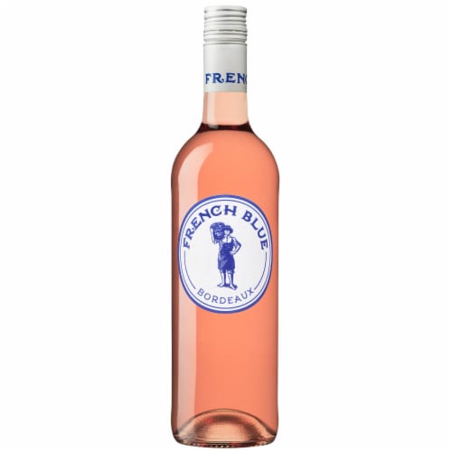 French Blue Bordeaux Merlot France Rose Wine Perspective: back