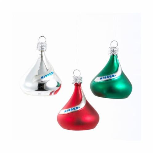 Kurt Adler Hershey's Miniature Kisses Glass Ornaments, 6-Piece Box Set, 1.5 Perspective: back