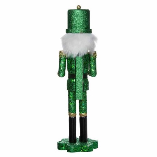 Christmas Irish Nutcracker Wood Saint Patricks Day Shamrock C9669 Perspective: back