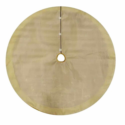 Christmas Gold Nativity Tree Skirt Mary Joseph Baby Jesus Ts0233 Perspective: back