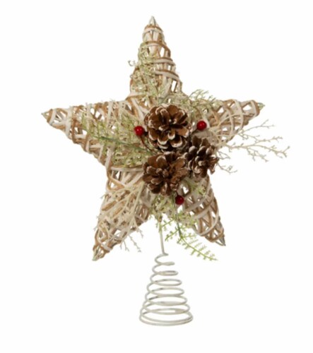 Kurt Adler (#H4205) Natural Pinecone Accent Star Christmas Tree Topper, 12 Perspective: back