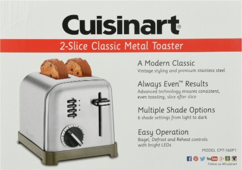Cuisinart Metal Classic 2-Slice Toaster - Silver Perspective: back