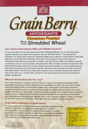 The Silver Palate Grain Berry Cinnamon Frosted Shredded Wheat Cereal Perspective: back