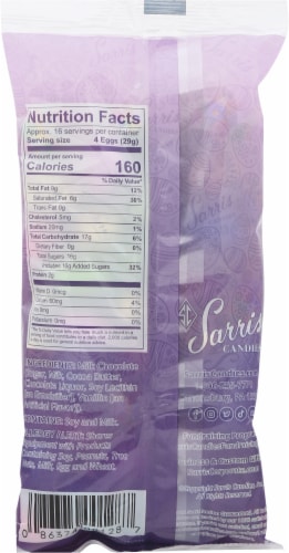 Sarris Candies Solid Milk Chocolate Easter Foiled Eggs Perspective: back