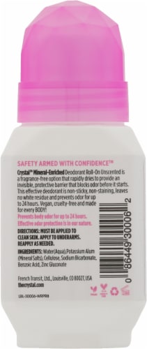 Crystal® Unscented Mineral Roll-On Deodorant Perspective: back
