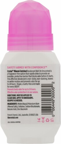 Crystal® Unscented Mineral Roll-On Deodorant Perspective: back