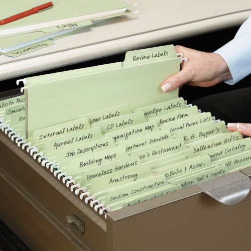 Smead FasTab Hanging File Folders 1/3 Tab Letter Moss Green 20/Box 64082 Perspective: back