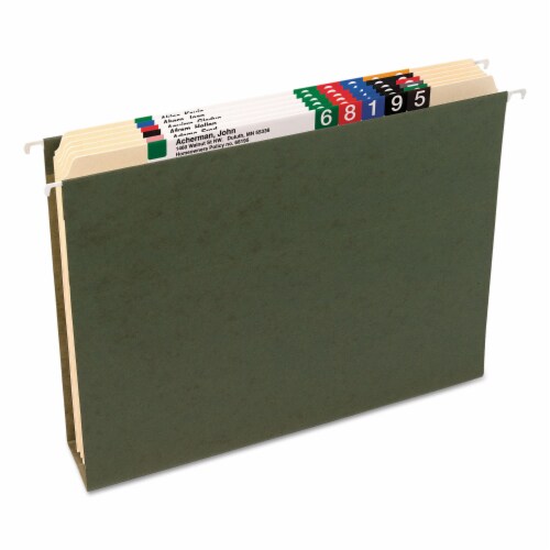 Smead Two Inch Capacity Box Bottom Hanging File Folders Letter Green 25/Box 65090 Perspective: back