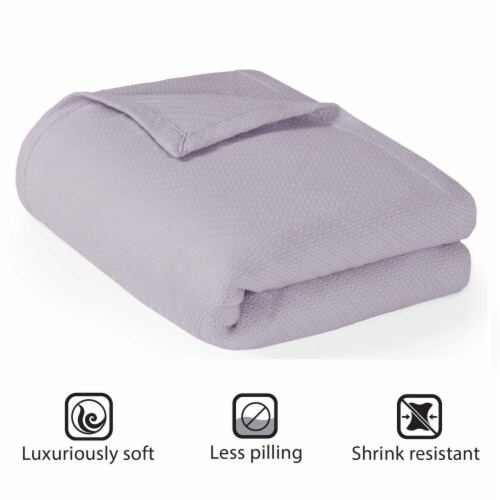 Madison Park Liquid Cotton Blanket, Full/Queen, Lilac Perspective: back