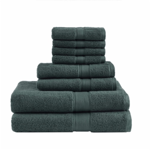 MADISON PARK SIGNATURE 800GSM 100% Cotton 8 Piece Towel Set Dark Green 30 x  54, 1 unit - Foods Co.