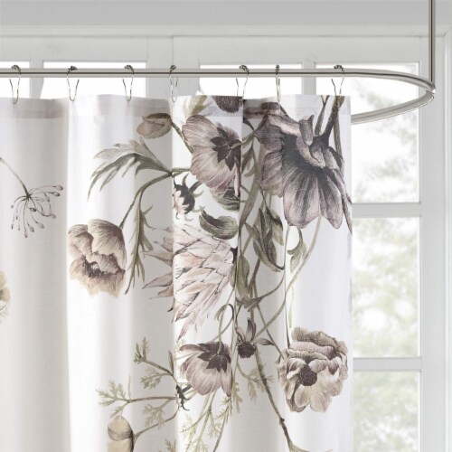 Madison Park Cassandra Cotton Percale Bathroom Shower, Bath Fabric Curtains, Blush - 72 x72 Perspective: back