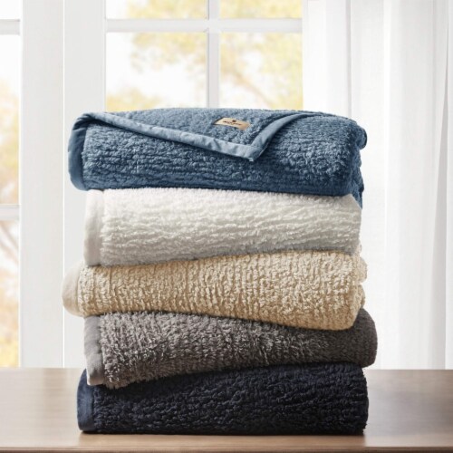 Burlington Berber Blanket Tan Full/Queen Perspective: back