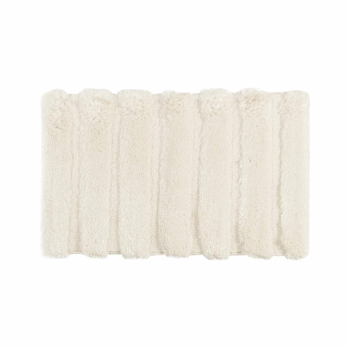 Madison Park Tufted Pearl Channel Washable Bath Mat, Casual Solid Mildew Resistant Shower Perspective: back
