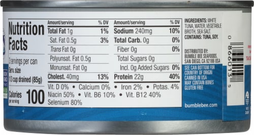 Bumble Bee® Solid White Albacore Tuna in Water Perspective: back