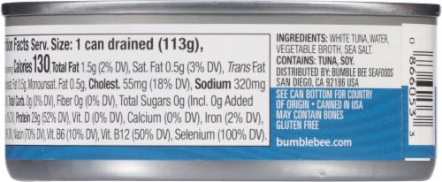 Bumble Bee® Solid White Albacore Tuna in Water Perspective: back