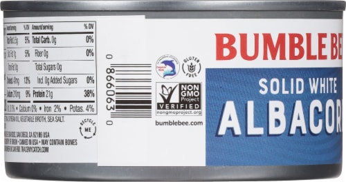 Bumble Bee® Solid White Albacore Tuna in Vegetable Oil Perspective: back