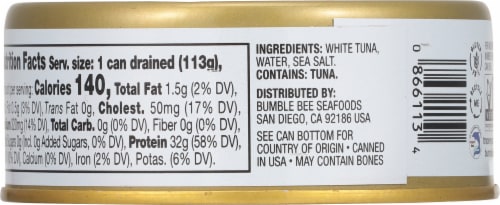 Bumble Bee Prime™ Solid White Albacore Tuna in Water Perspective: back