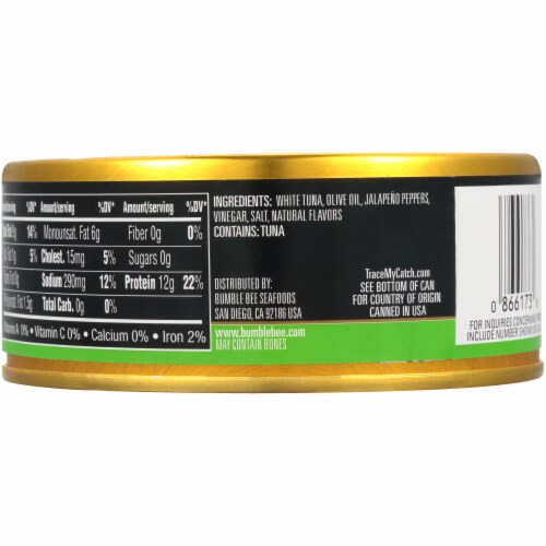Bumble Bee® Prime Fillet Albacore Tuna with Jalapeno & Olive Oil Perspective: back