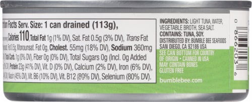Bumble Bee® Chunk Light Tuna in Water Perspective: back